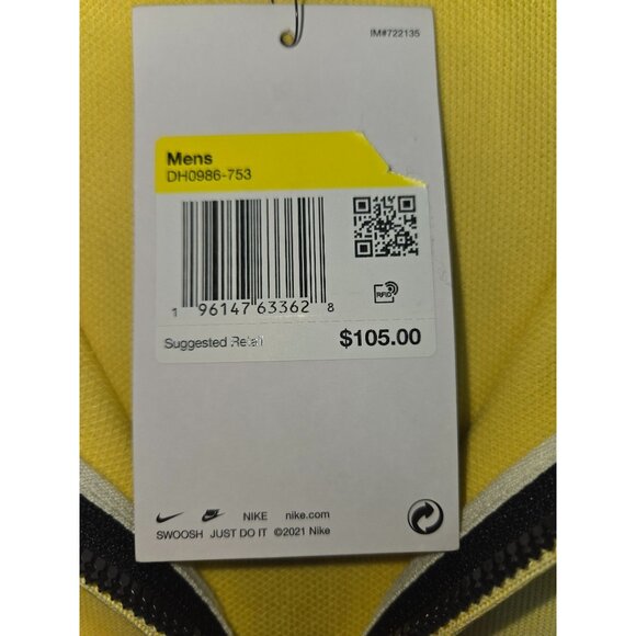 Nike Mens Dri-Fit Yellow 1/4 Zip Pullover Sweater Size Small NWT NEW - Picture 5 of 9